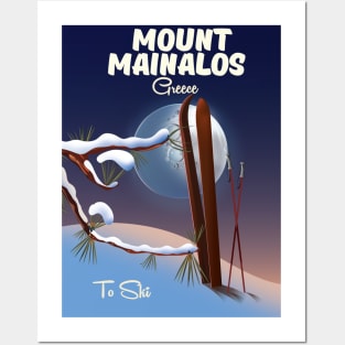 Mount Mainalos Greek ski poster Posters and Art
